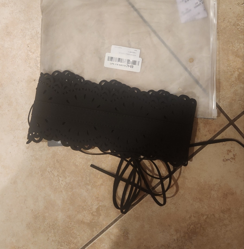 Elegant Black Lace-Up Belt
